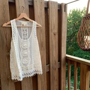 Nicole Miller Artelier Sheer Lace Detail Top